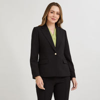 Blazer un Botón con Bolsillo Solapa Negro