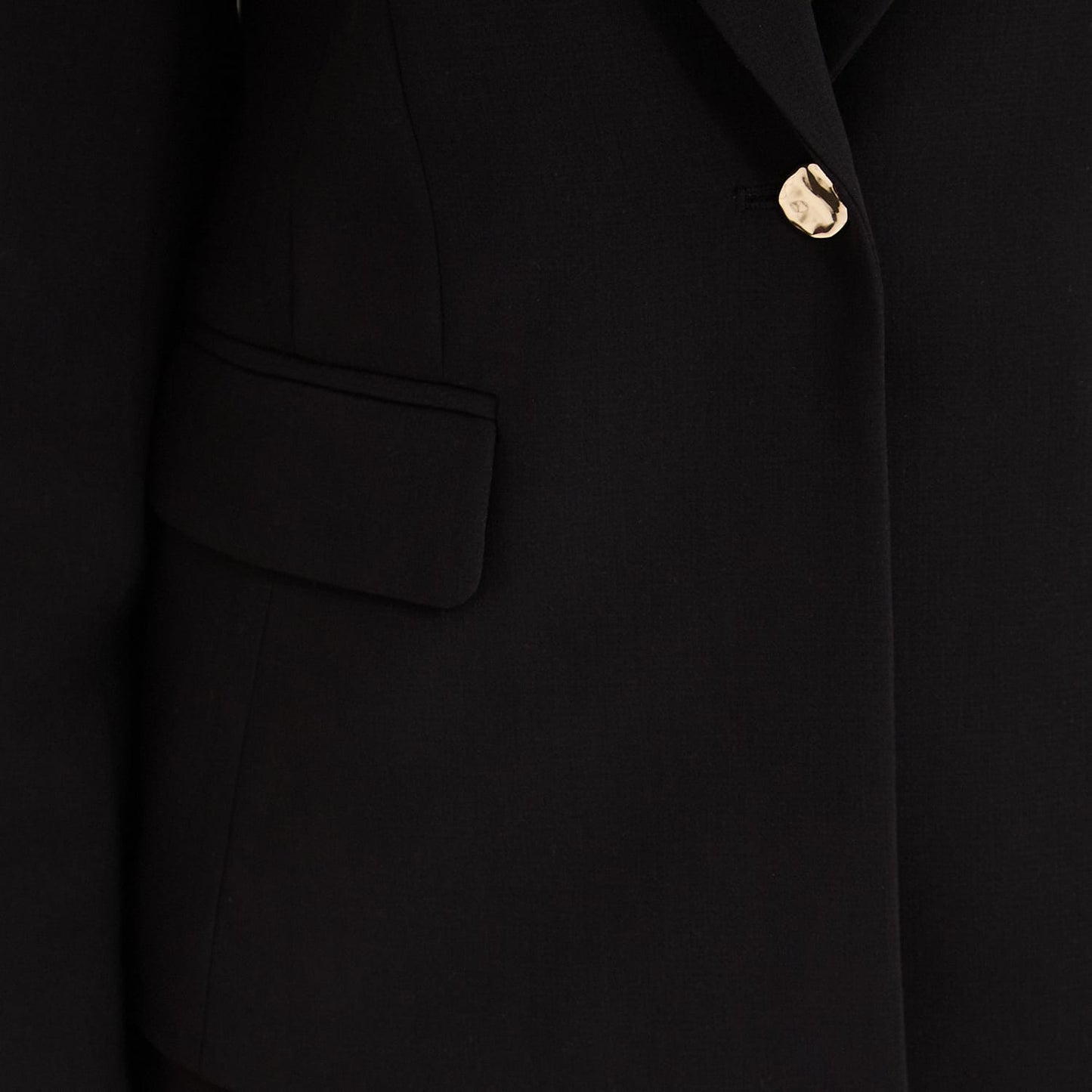 Blazer un Botón con Bolsillo Solapa Negro