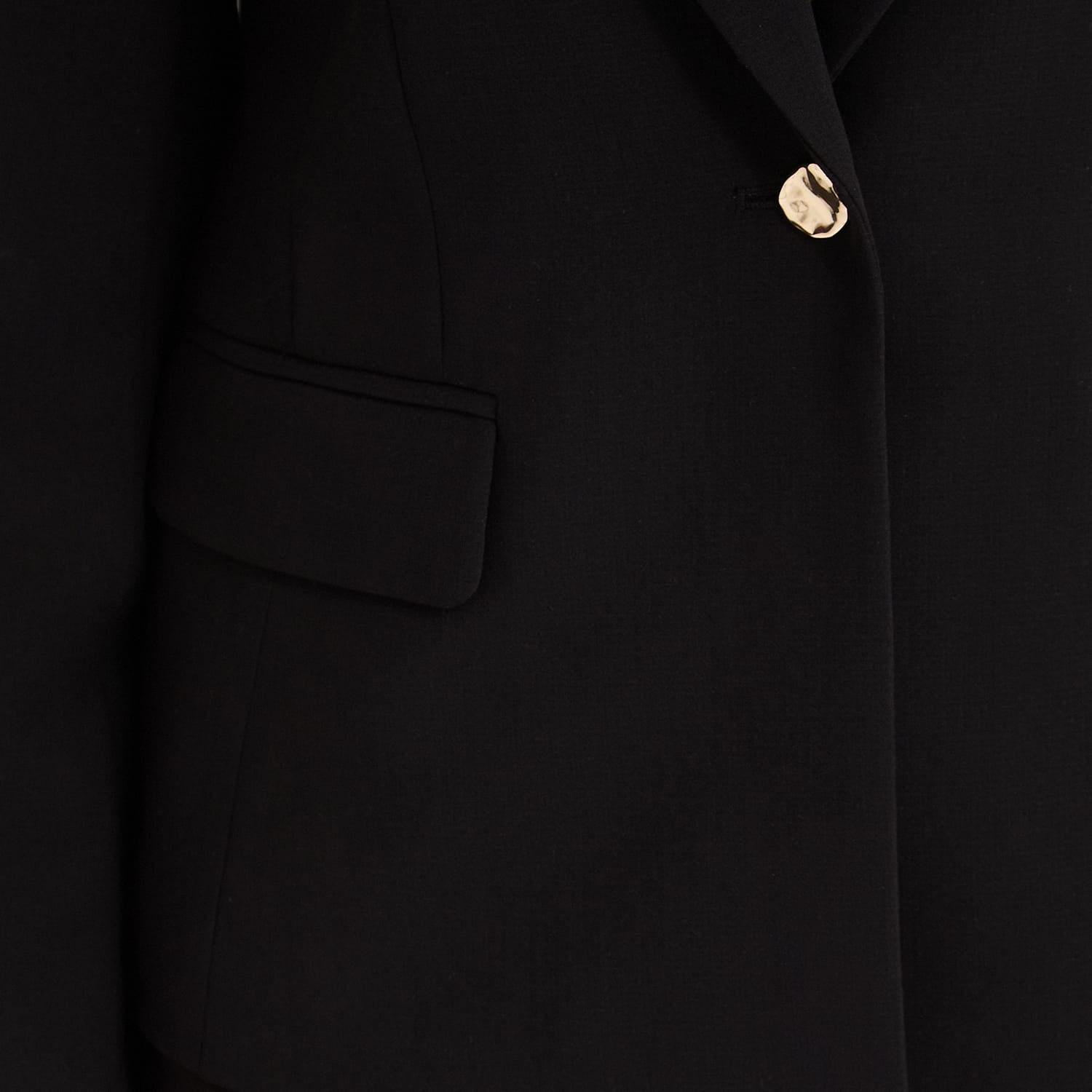 Blazer un Botón con Bolsillo Solapa Negro