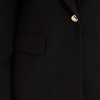 Blazer un Botón con Bolsillo Solapa Negro
