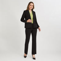 Blazer un Botón con Bolsillo Solapa Negro