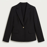 Blazer un Botón con Bolsillo Solapa Negro en plano
