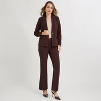 Blazer un Botón con Bolsillo Solapa Café