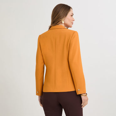 Blazer un Botón con Bolsillo Solapa Mostaza