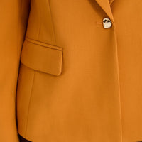 Blazer un Botón con Bolsillo Solapa Mostaza