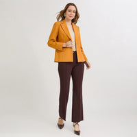 Blazer un Botón con Bolsillo Solapa Mostaza