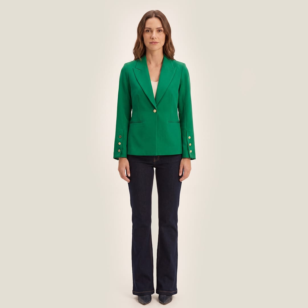 Blazer con Botones en Manga Verde