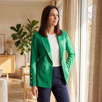 Blazer con Botones en Manga Verde lifestyle