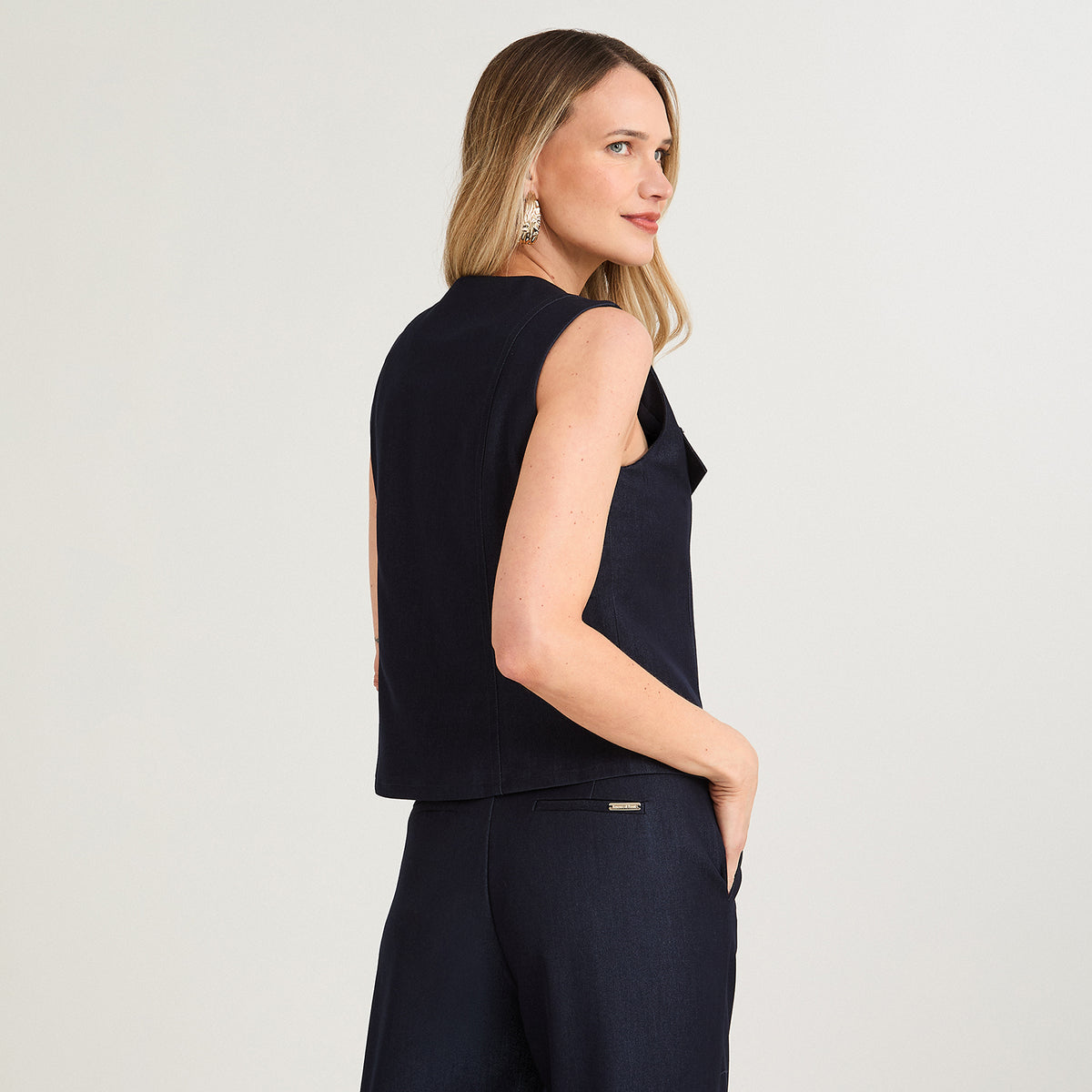 Casaca sin Mangas Look Denim Azul