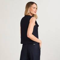 Casaca sin Mangas Look Denim Azul