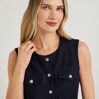 Casaca sin Mangas Look Denim Azul
