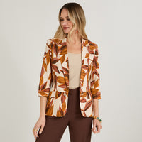Blazer de Lino Manga 3/4 Terracota