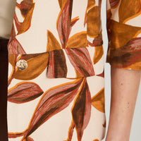 Blazer de Lino Manga 3/4 Terracota