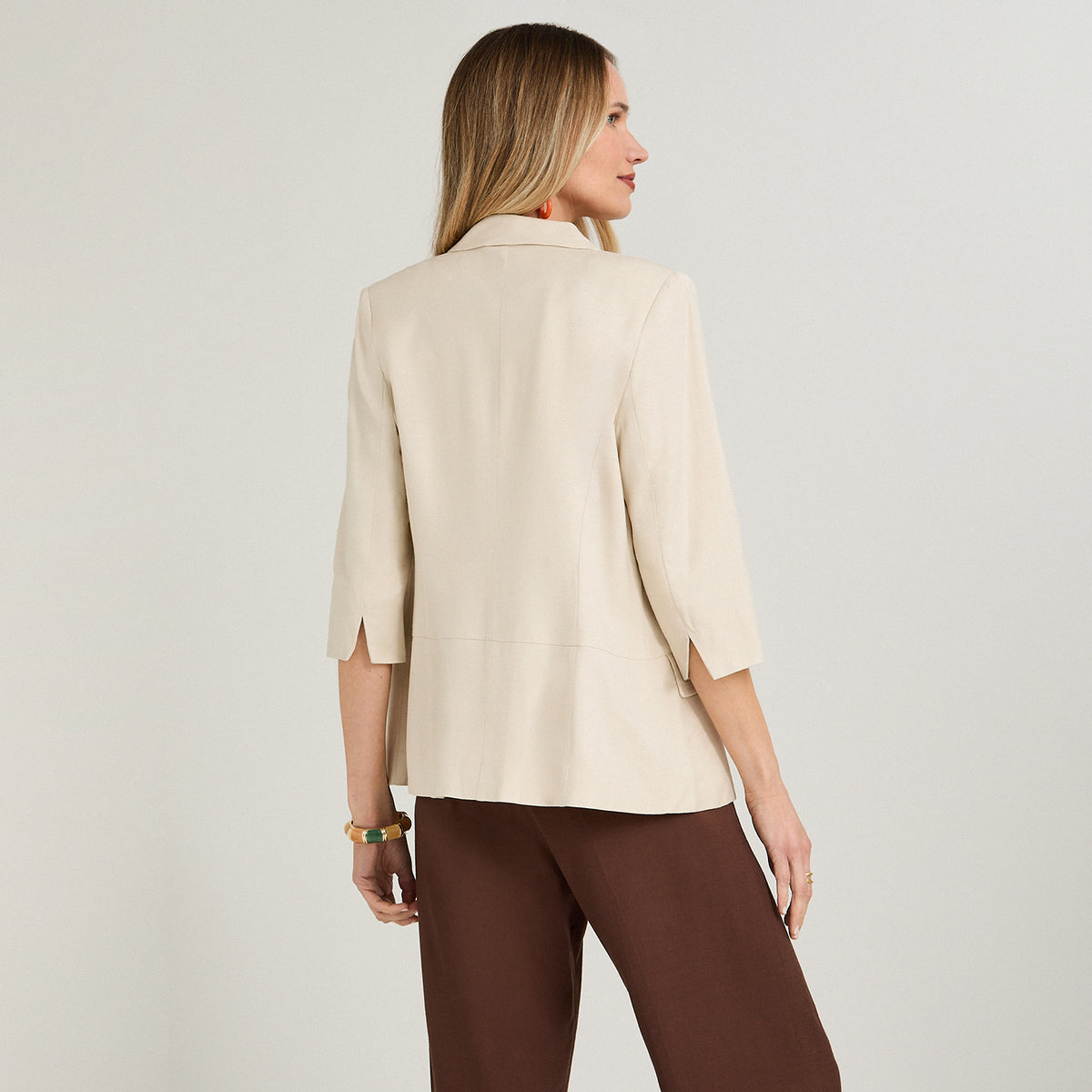 Blazer de Lino Manga 3/4 Arena