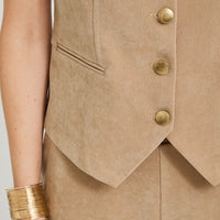 Blazer sin Mangas Camel
