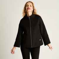 Abrigo Corto Tipo Capa Negro