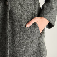 Abrigo Ancho Manga Larga Con Botones Gris