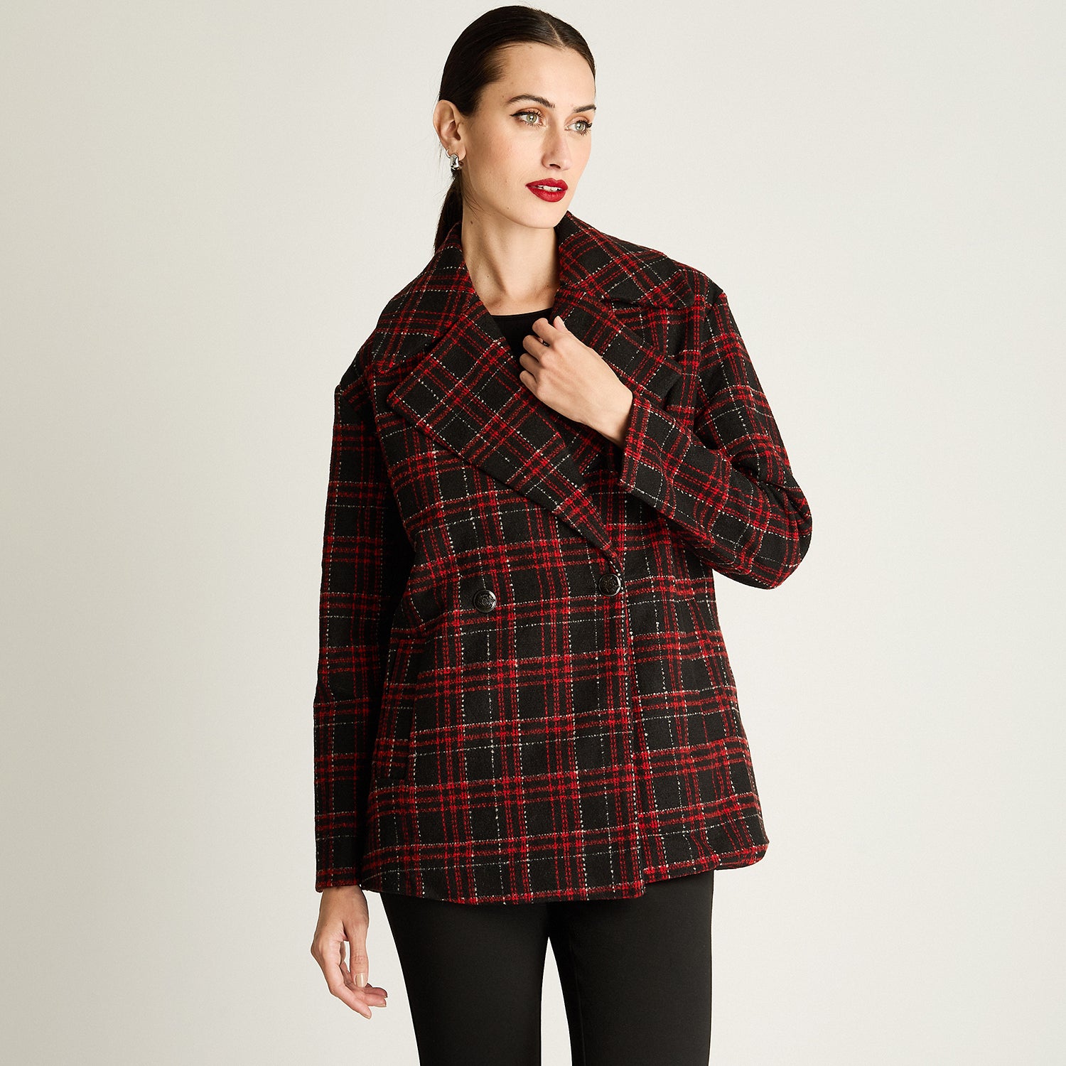Chaquetón Rojo Estilo Escocés - Lorenzo di Pontti