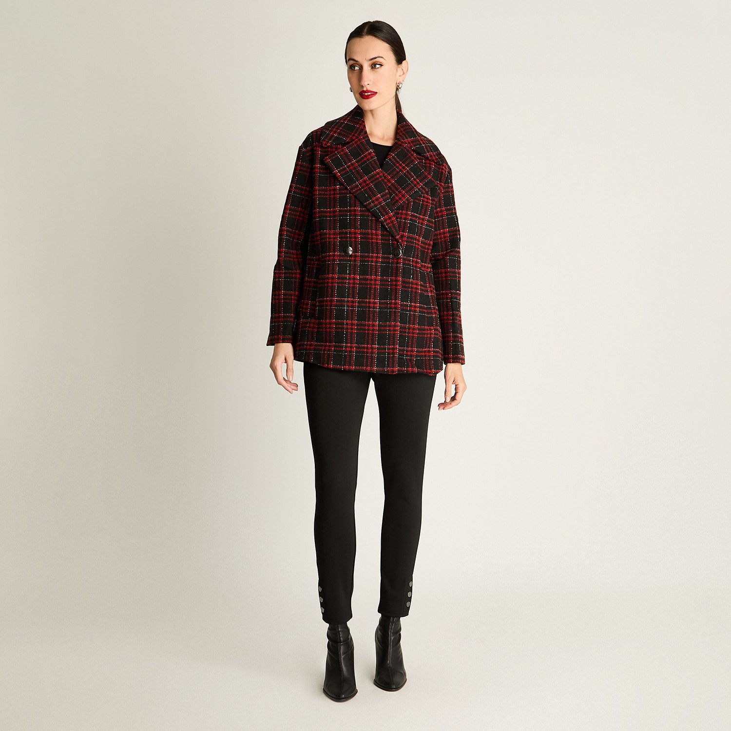 Chaquetón Rojo Estilo Escocés - Lorenzo di Pontti