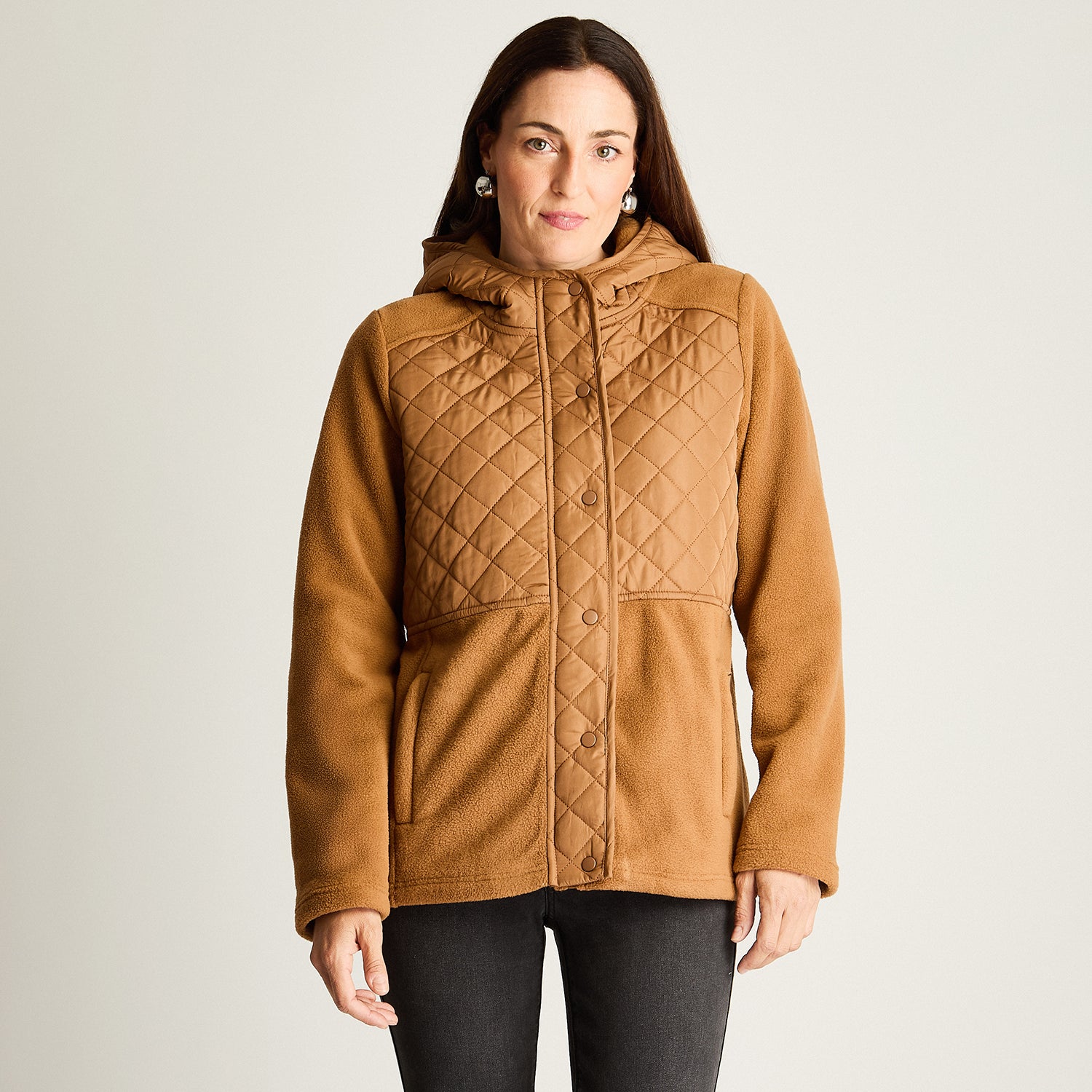 Polerón Polar Quilt Básico Camel