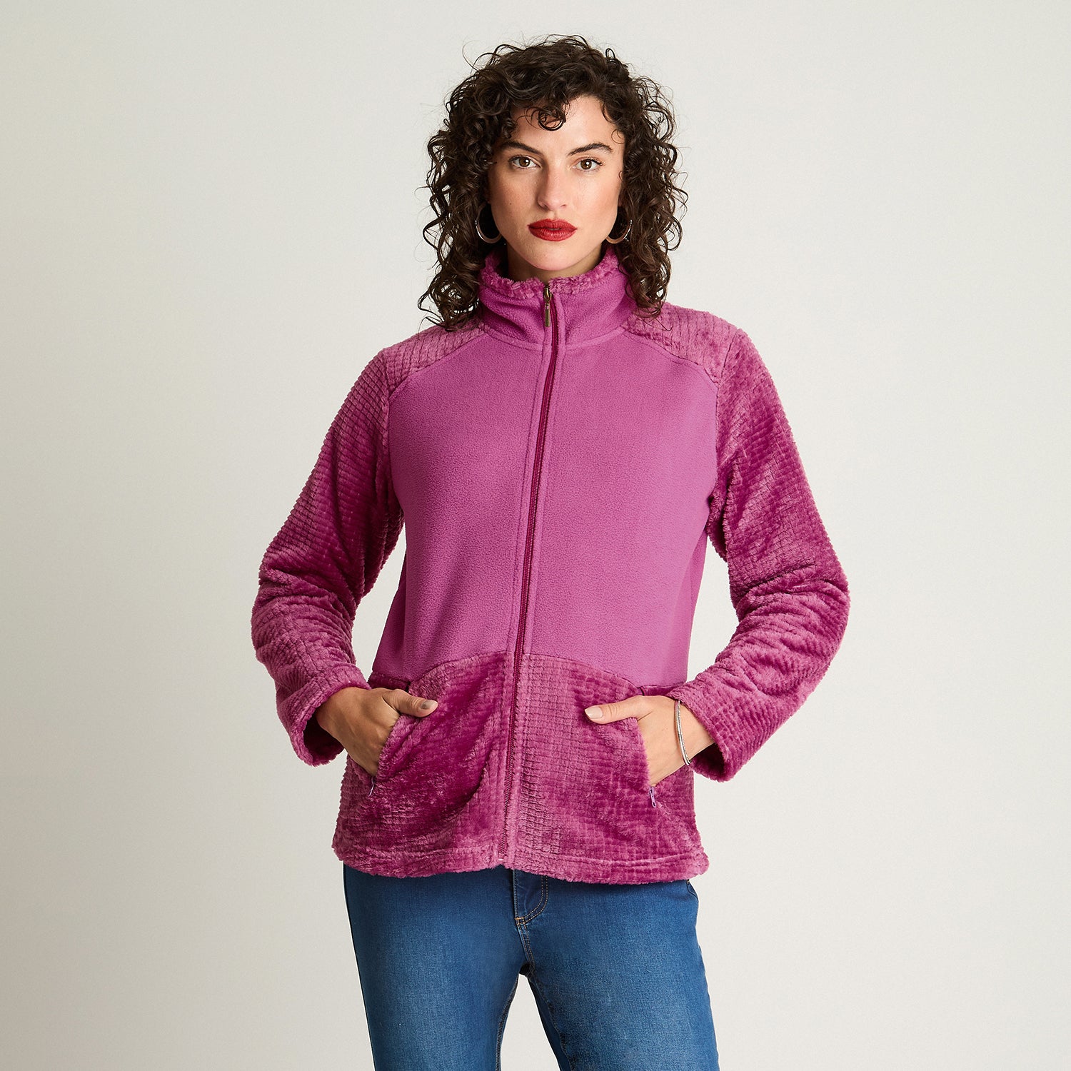 Polerón Polar Básico Magenta Curvi