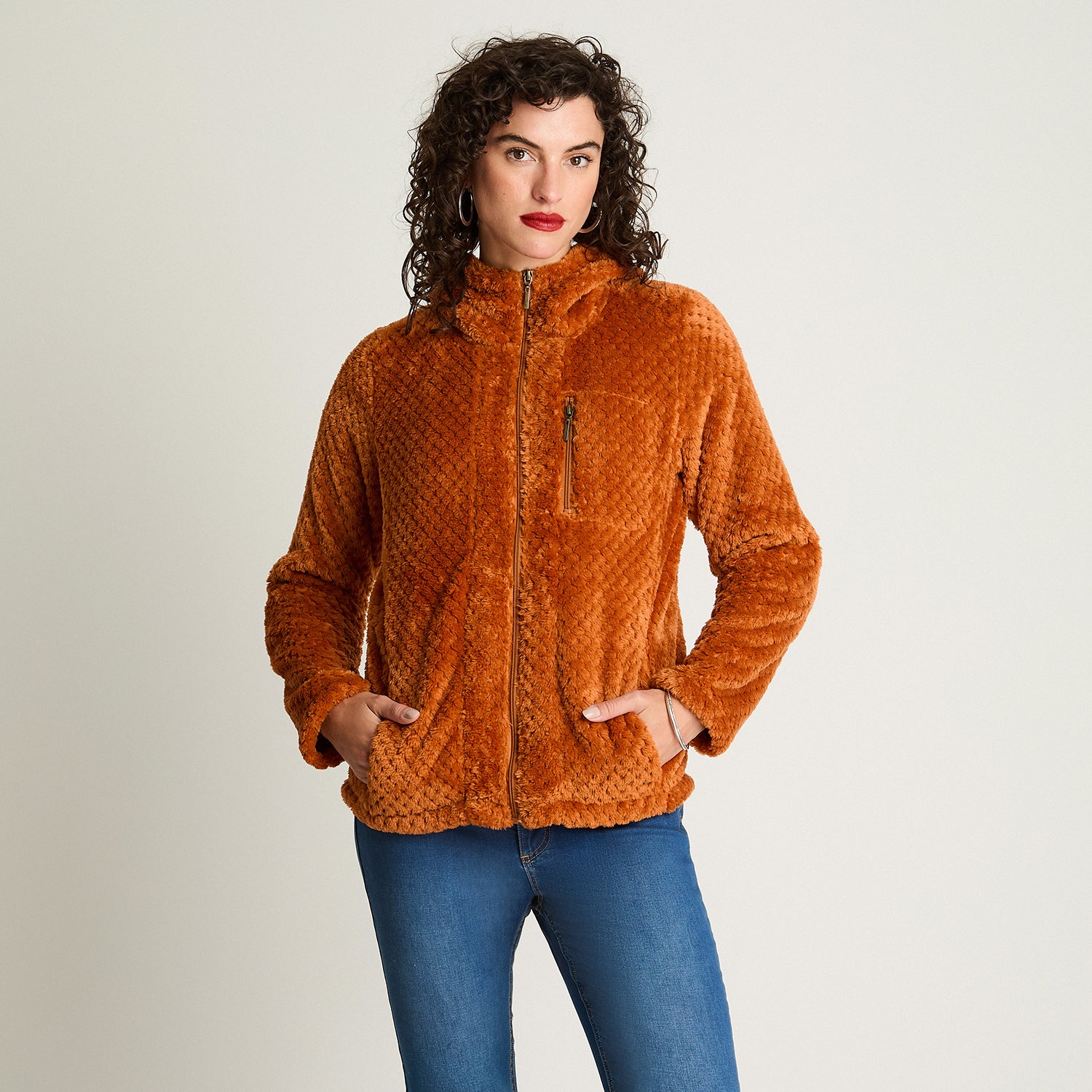 Polerón Polar Waffle Terracota Curvi