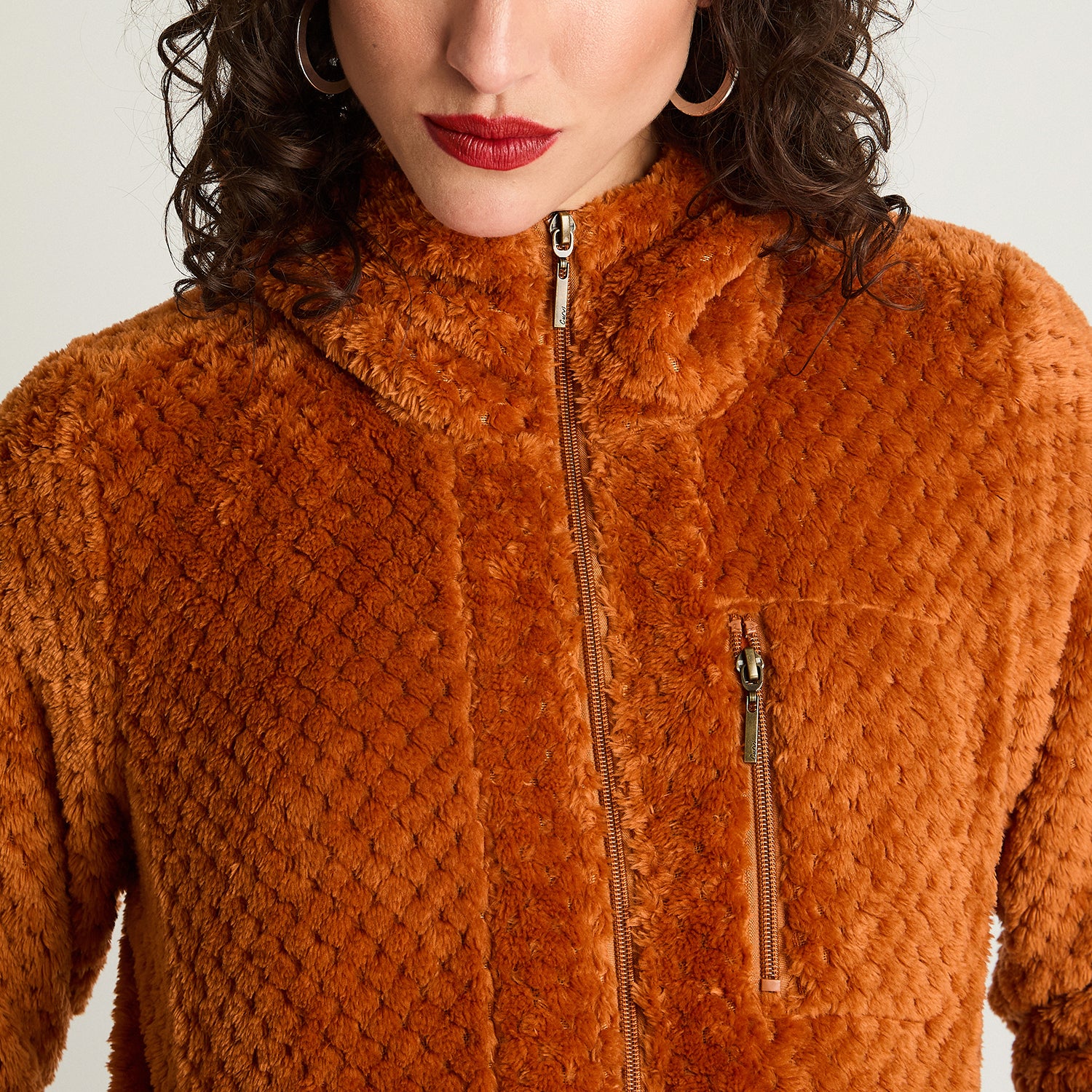Polerón Polar Waffle Terracota Curvi