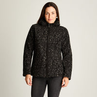 Polerón Polar Estampado, Con Detalles En Suede Negro