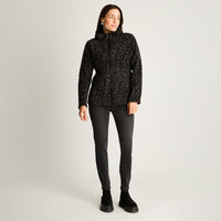 Polerón Polar Estampado, Con Detalles En Suede Negro