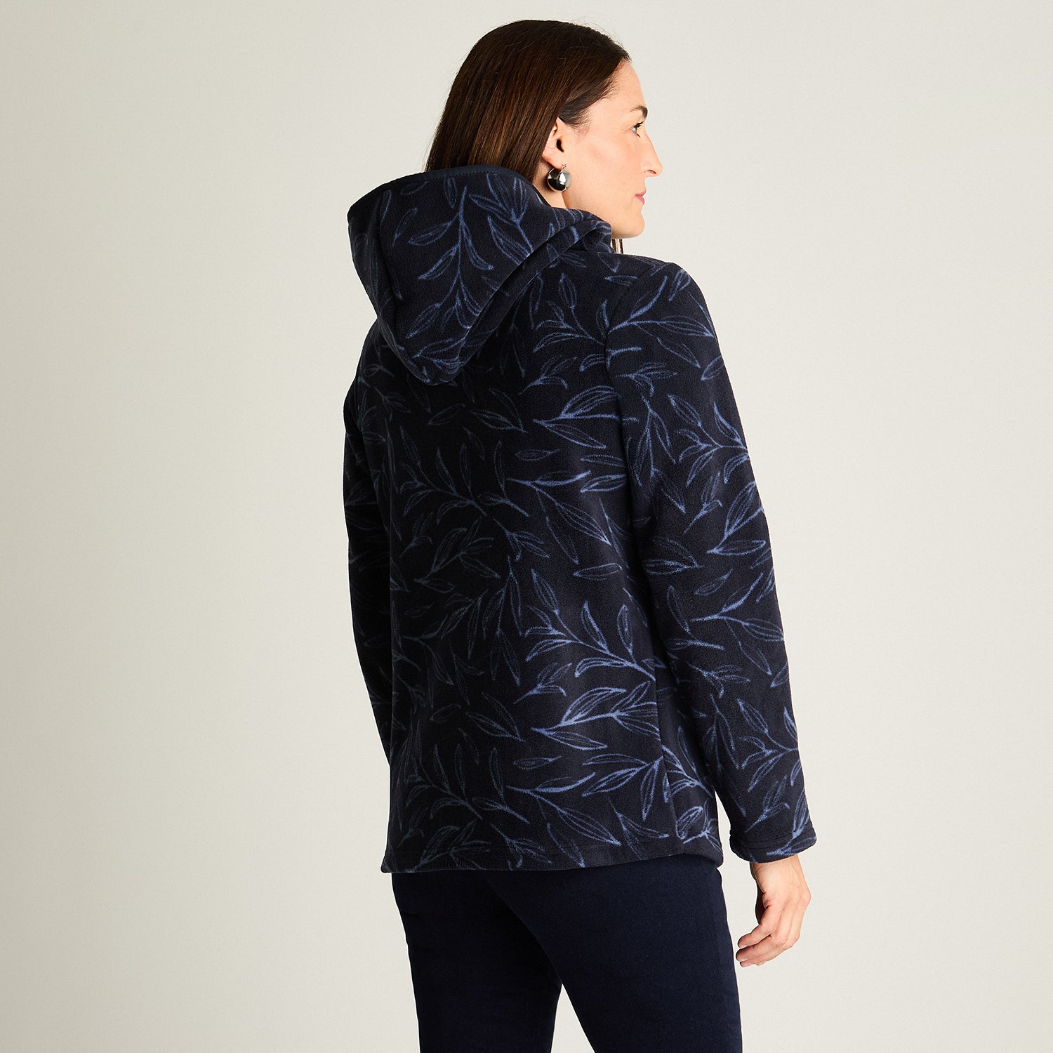 Polerón Polar Estampado, Con Detalles En Suede Azul