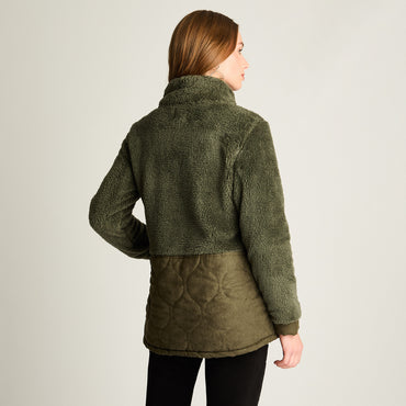 Polerón Coral Fleece Con Detalles En Quilted Verde