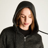 Polerón Jersey Melange Bondeado Coral Fleece Negro