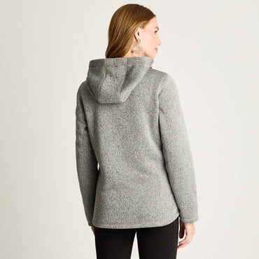 Polerón Jersey Melange Bondeado Coral Fleece Gris