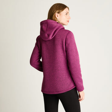 Polerón Jersey Melange Bondeado Coral Fleece Magenta