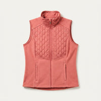 Polerón Polar Rosado Sin Mangas Diseño Quilted a Tono en plano