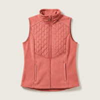 Polerón Polar Rosado Sin Mangas Diseño Quilted a Tono en plano