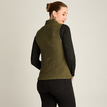 Poleron Polar Verde Sin Mangas Elasticidad Baja Sin Forro Calce Normal Tela Punto