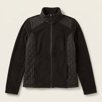 Polerón Polar Negro Full Zipper con Diseño Quilted en plano