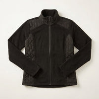 Polerón Polar Negro Full Zipper con Diseño Quilted en plano