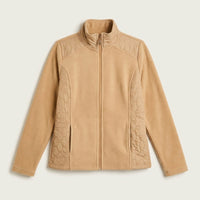 Polerón Polar Camel Full Zipper con Diseño Quilted en plano