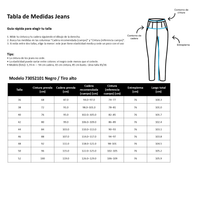 Jeans Recto 5 Bolsillos Tiro Alto Negro