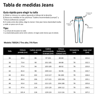 Jeans 5 Bolsillos Flare Azul Marino