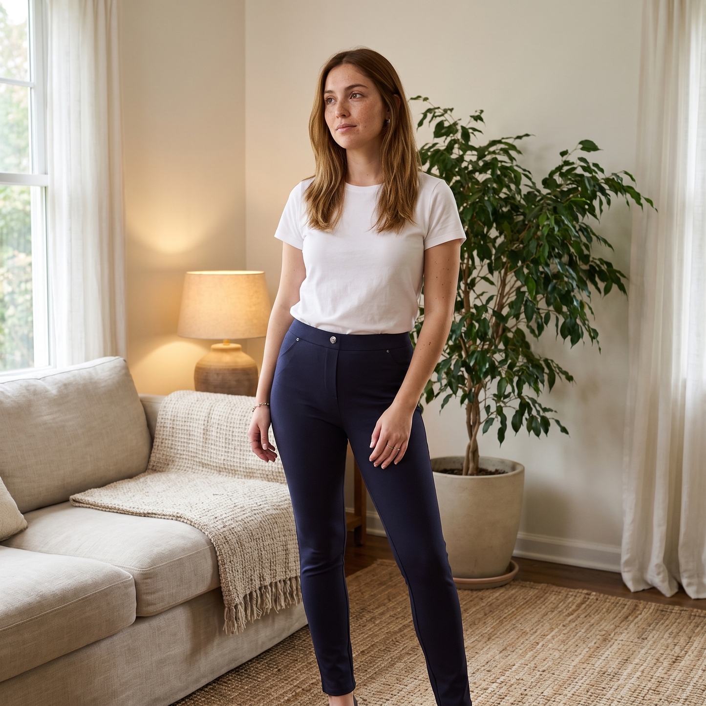 Calza Azul Slim Push Up Básica lifestyle