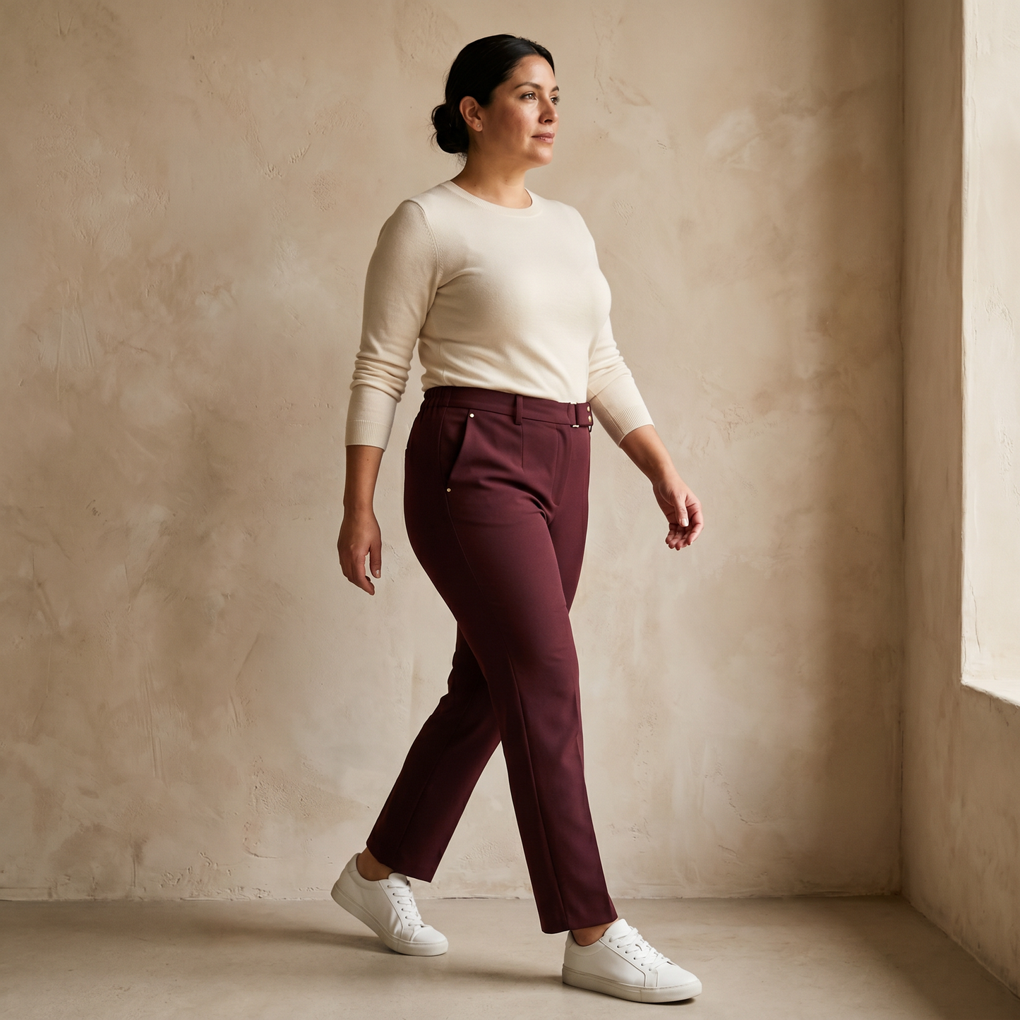 Pantalón Básico Recto con Pretina Elasticada lifestyle
