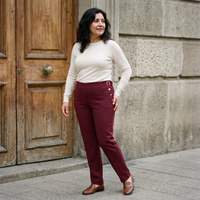 Pantalón Básico Recto con Pretina Elasticada lifestyle