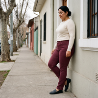 Jeans Burdeo Slim con Push Up y Un Botón lifestyle