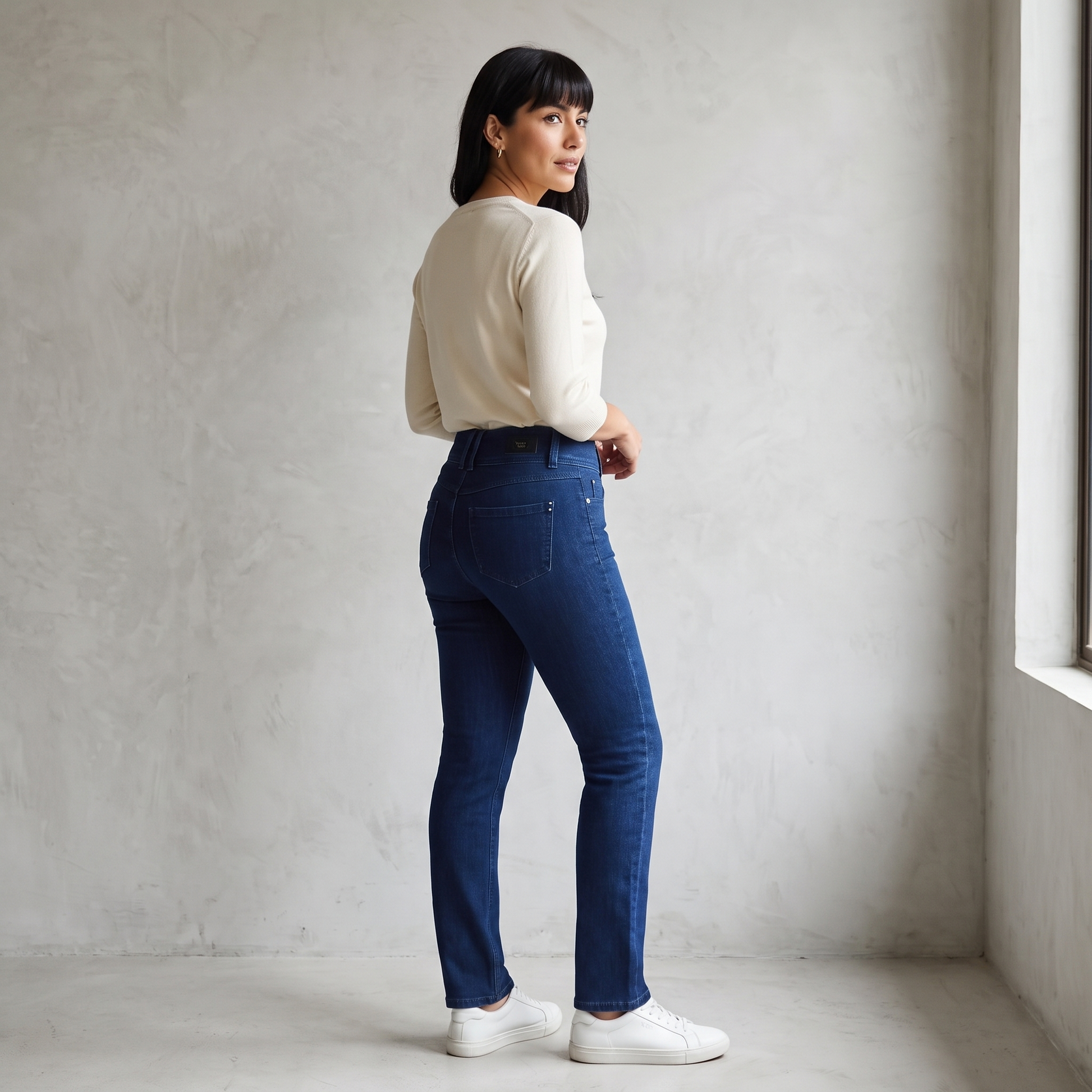 Jeans Straight Azul 3 Botones lifestyle