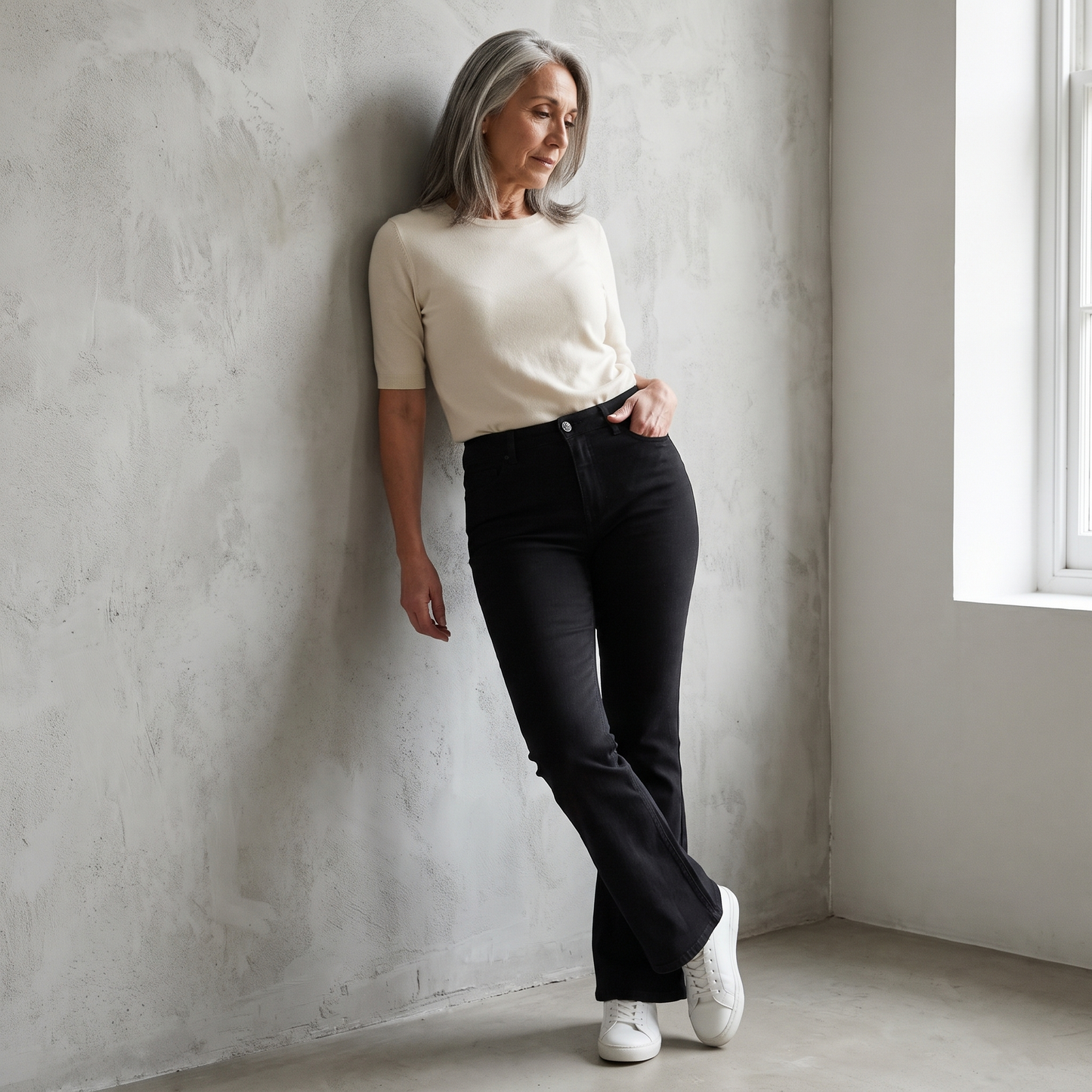 Jeans Negro Flare lifestyle