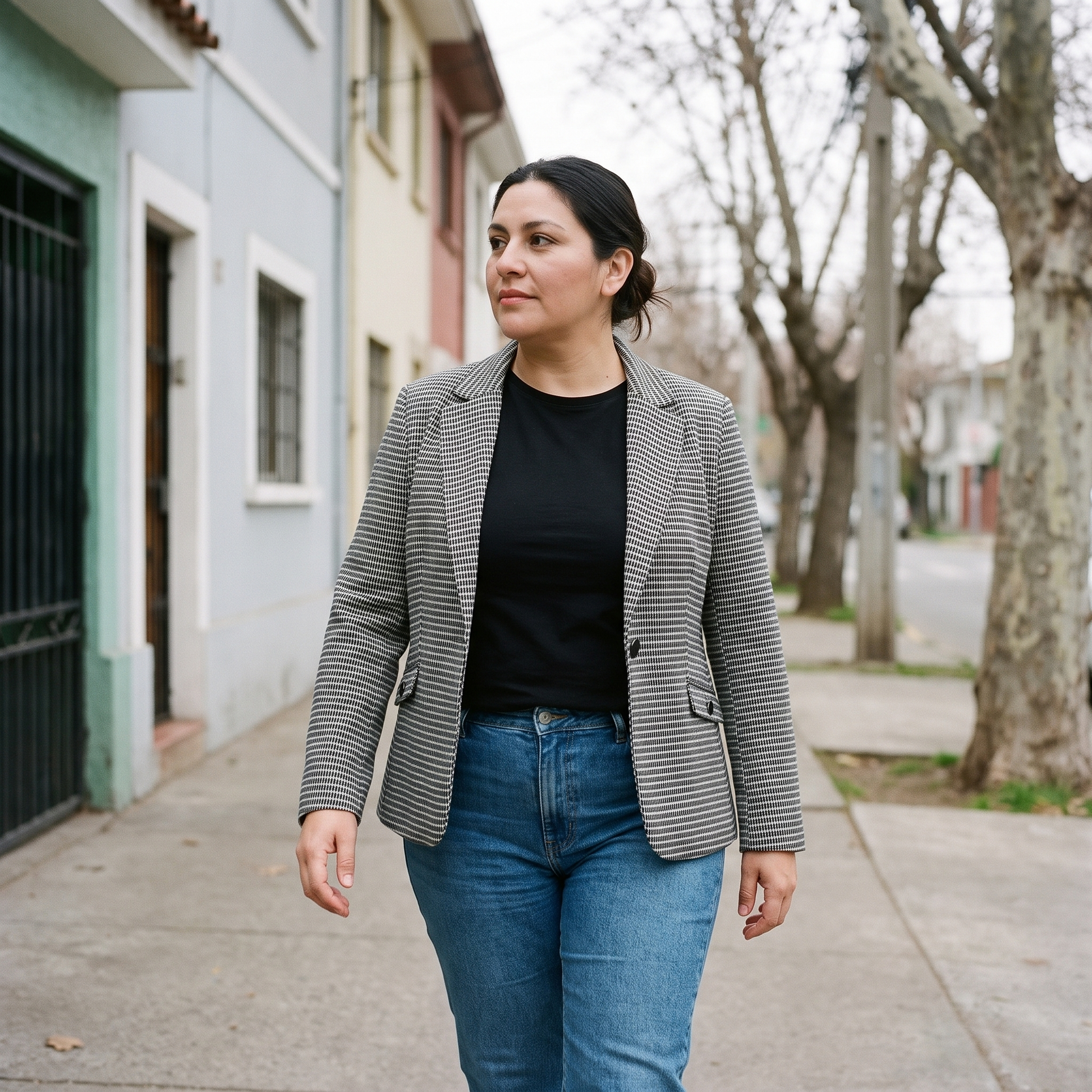 Blazer Gris Estampado lifestyle