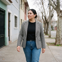 Blazer Gris Estampado lifestyle